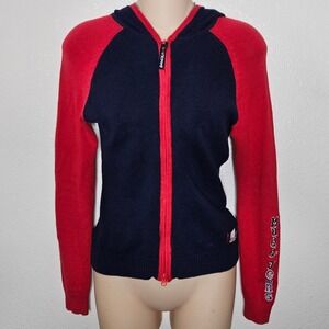 Vintage Y2k Mudd Jeans Full Zip Knit Hoodie Colorblock